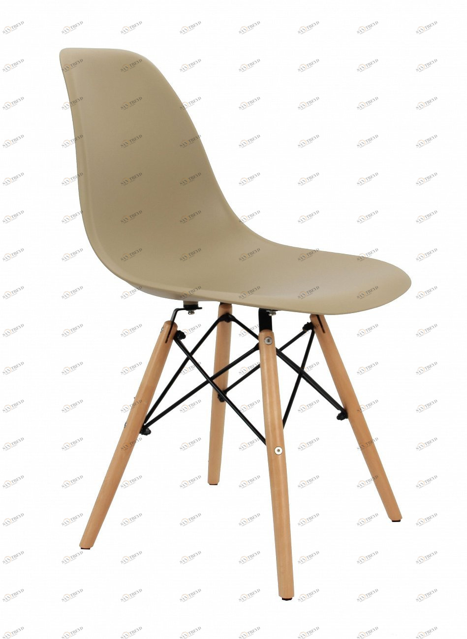 Стул с деревянными ножками латте Eames BRADEX HOME  00-3973935 Бежевый 