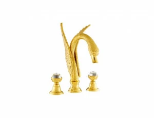 039254.A00.00 Комплект для ванны на три отверстия с кристаллами swarovski swan series Золото 24К