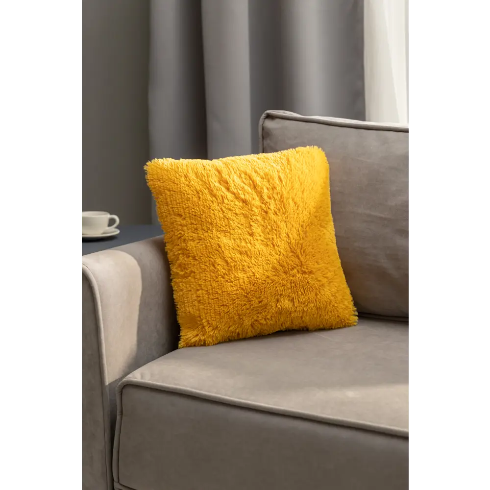 Подушка Искусственный мех 40x40 см цвет желтый Eclair STLM-2207424 - Вид №3