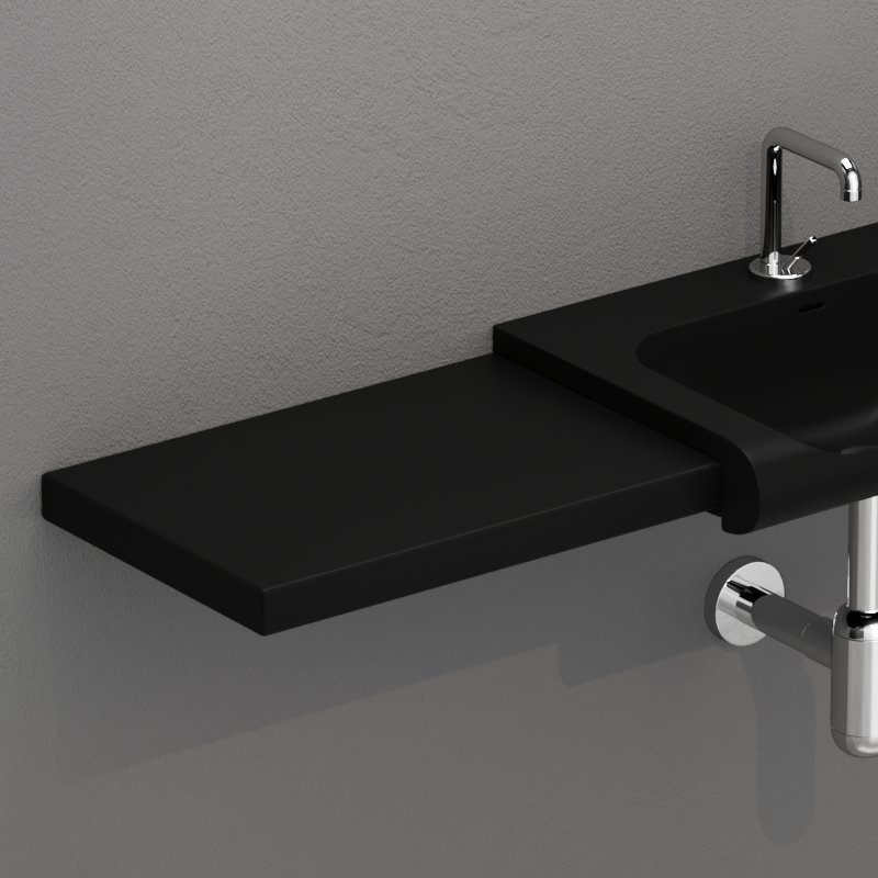 341831 Столешница из керамики 52x35,5 цвет Черный бархат Kerasan Inka project Италия