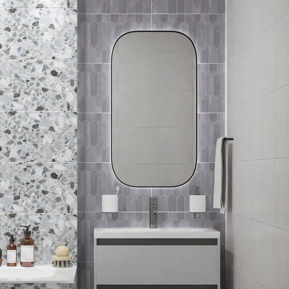 Настенная плитка Azori Salieri Grey 31.5x63 см 1.79 м² глянцевая цвет серый STLM-2092768