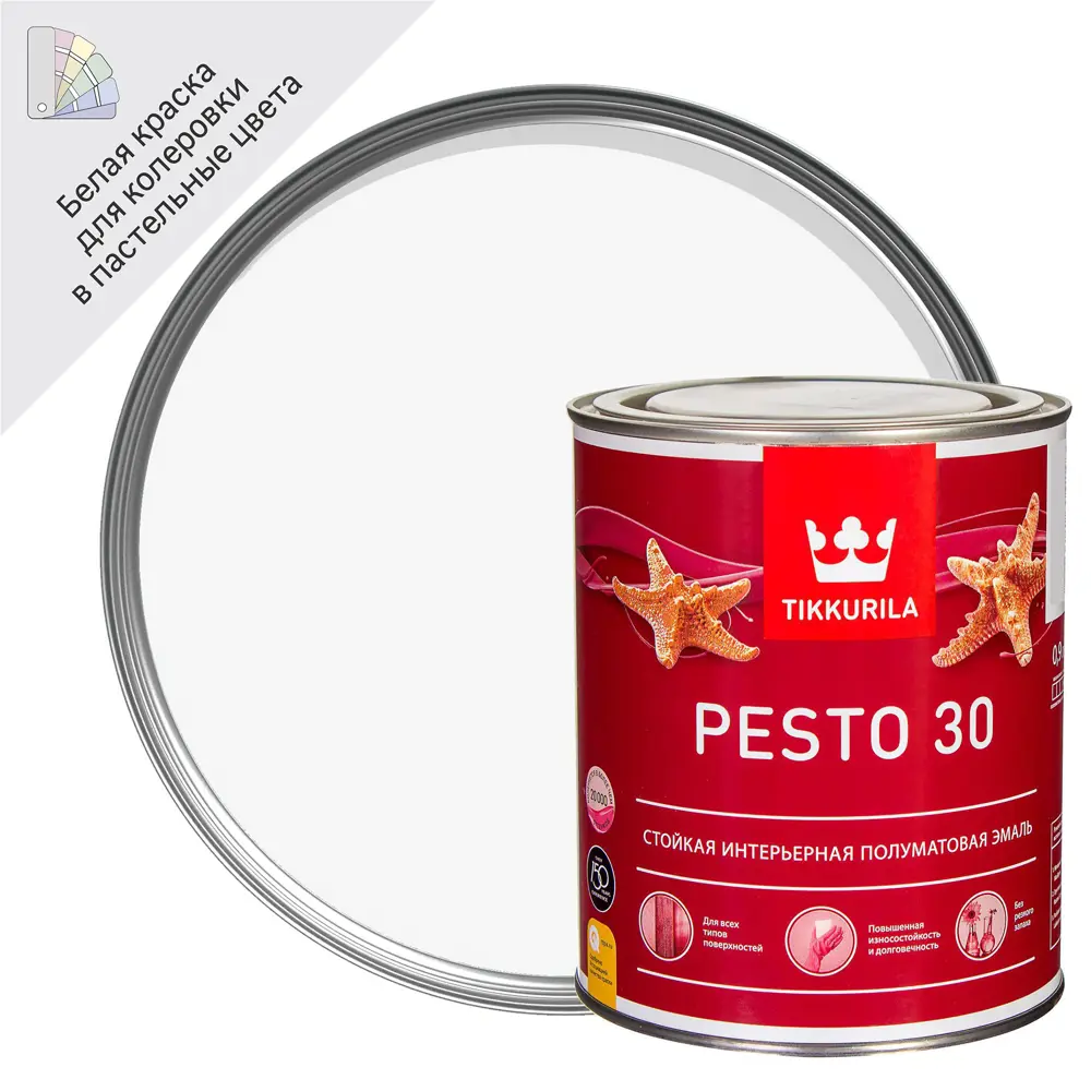 Эмаль Tikkurila Pesto 30 - универсальная полуматовая для интерьера и экстерьера 11690713 STLM-0001411
