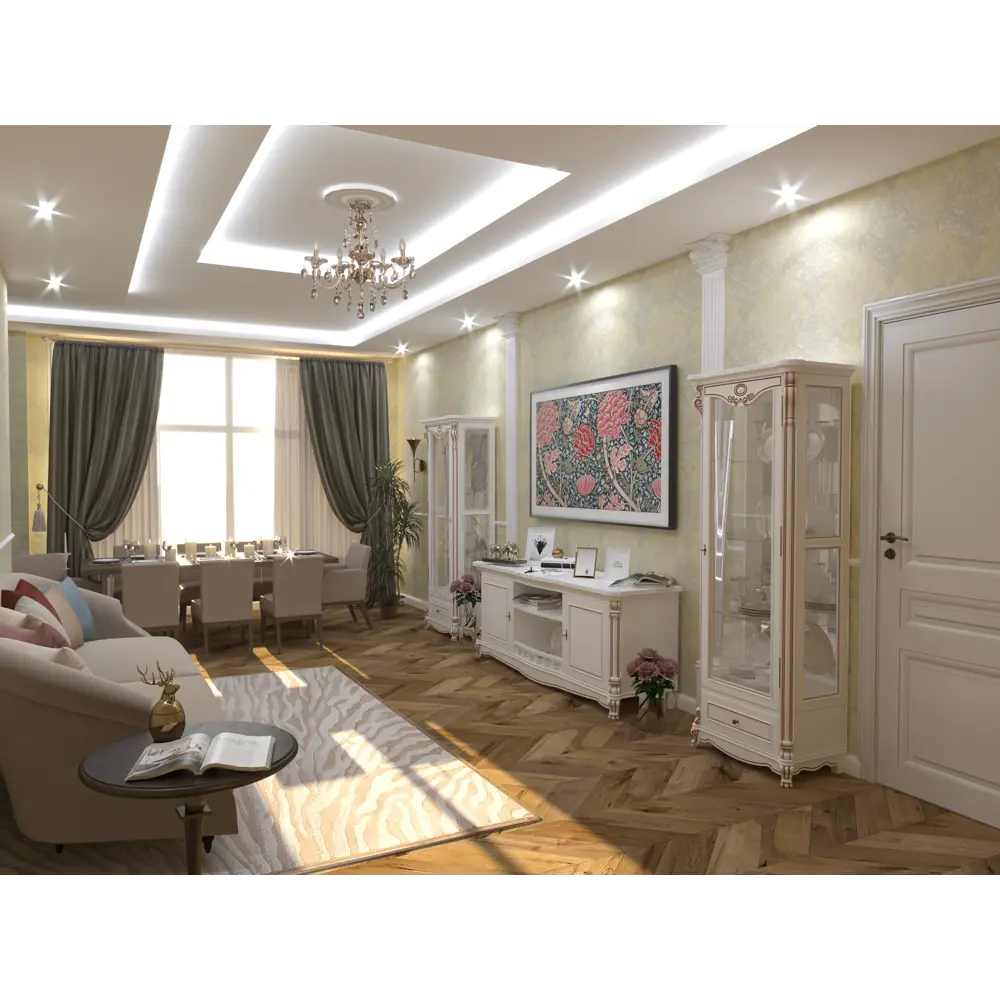 Розетка потолочная полиуретан Decomaster DR 305 d белая диаметр 44 см STLM-2035134 - Вид №5