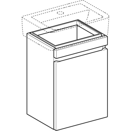 869051000 Шкафчик для раковины Geberit Renova Plan, с одной дверью Geberit  - Вид №12