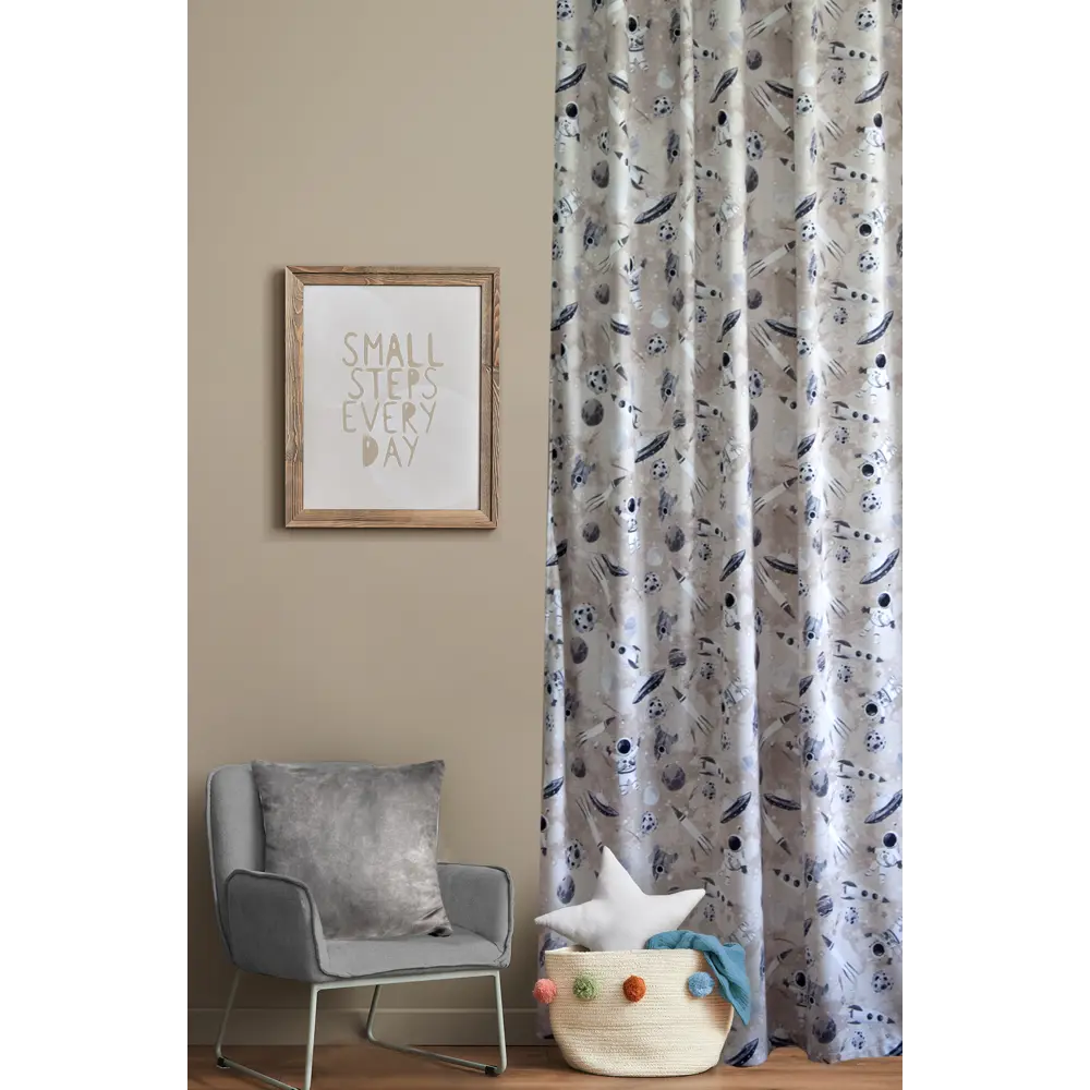 Штора на ленте Космос 140x260 см цвет бежевый SEASONS STLM-2178797 - Вид №5