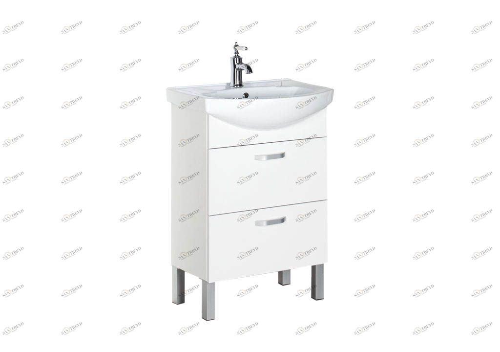 Тумба под раковину Aquanet Алькона 60 белый (2 ящика) sun-id-275994