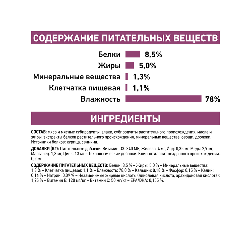 ПР0056147 Корм для кошек Vet Diet Early Renal при ранней стадии почечной недостаточности соус пауч 85г ROYAL CANIN  - Вид №6