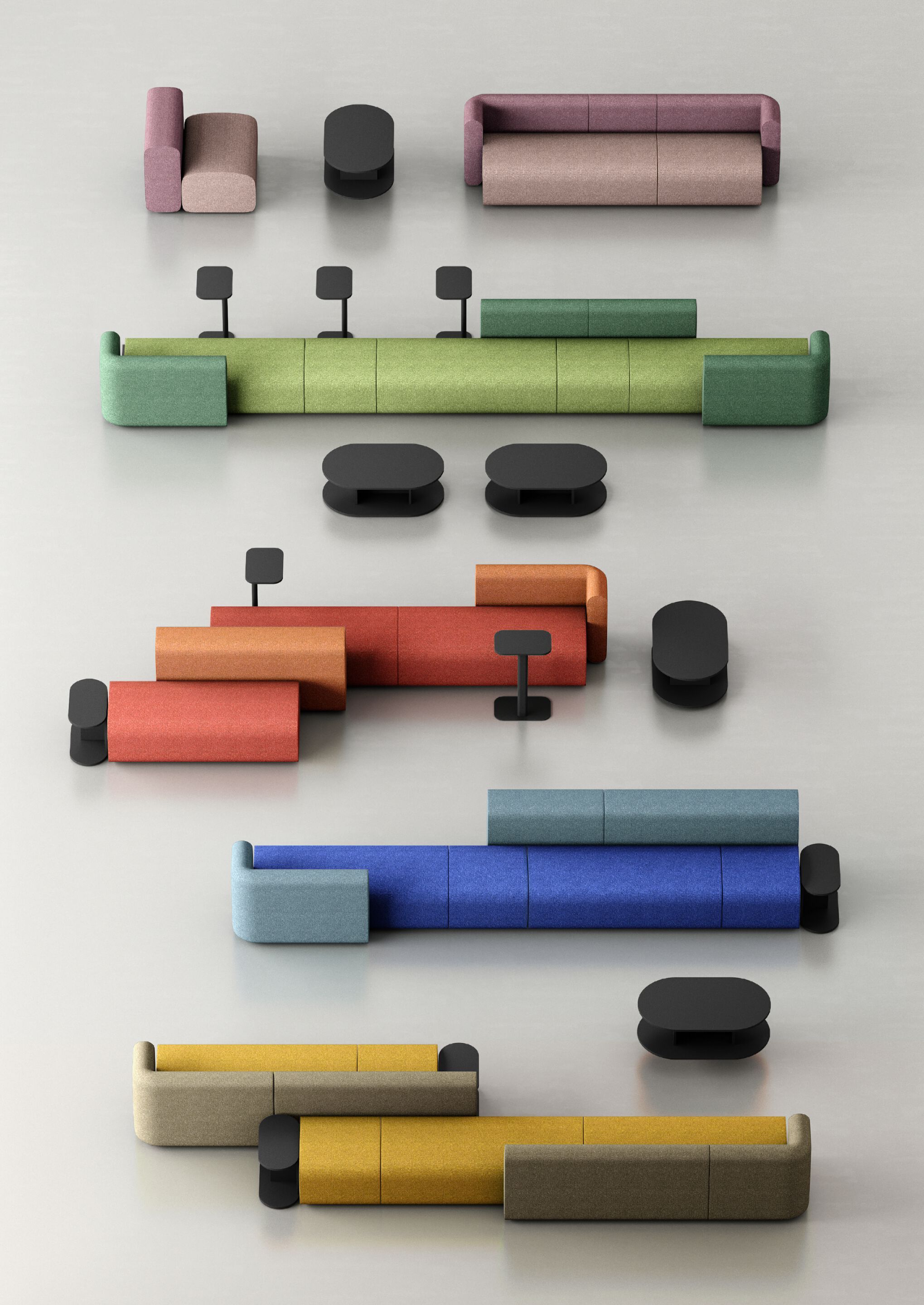 3-местный тканевый модульный контрактный диван Leyform Noà ARCH-00117711 - Вид №4