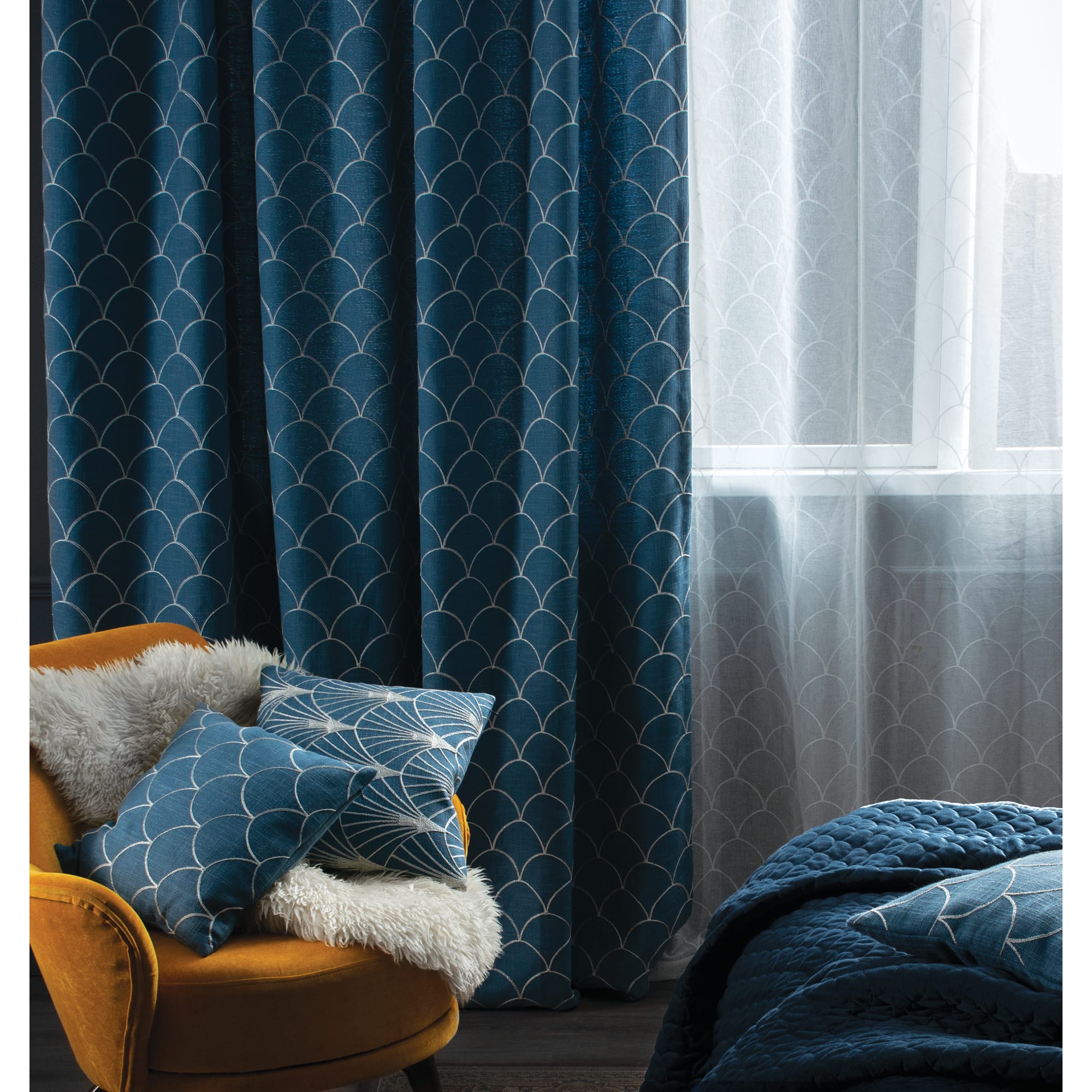 82041963 Наволочка декоративная GreatGatsby, 40x40 см, цвет синий Santreyd  - Вид №6