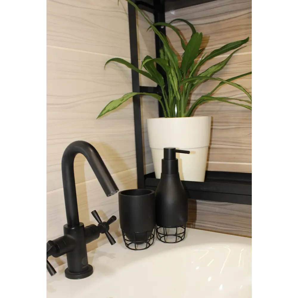 Дозатор для жидкого мыла Vidage Wyron полирезина цвет чёрный STLM-2116725 - Вид №3