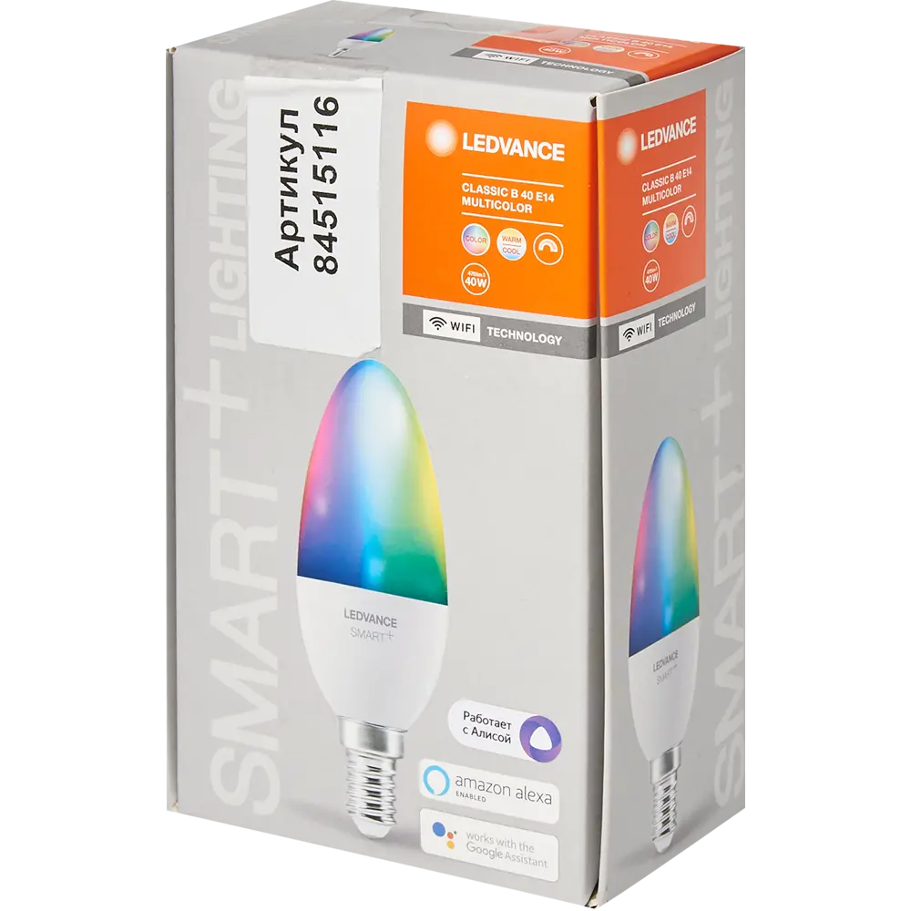 Лампа умная светодиодная Wi-Fi Ledvance Smart Plus E14 220-240 В 5 Вт свеча матовая 470 лм, изменение цвета RGB STLM-2201033 - Вид №7
