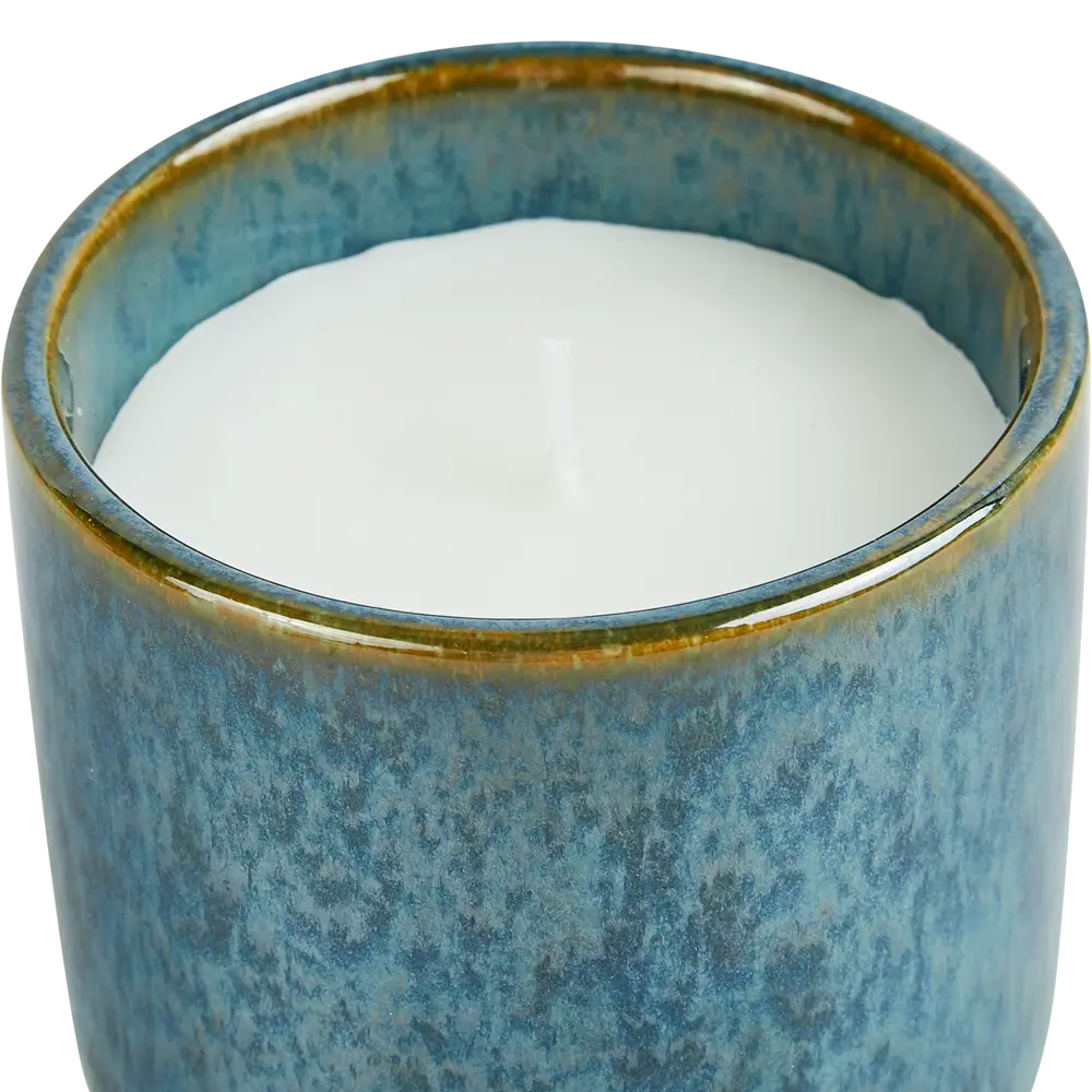 Свеча в керамическом подсвечнике Atmosphera Цитрон коричнево-синяя 9.3 см STLM-2036135 - Вид №1
