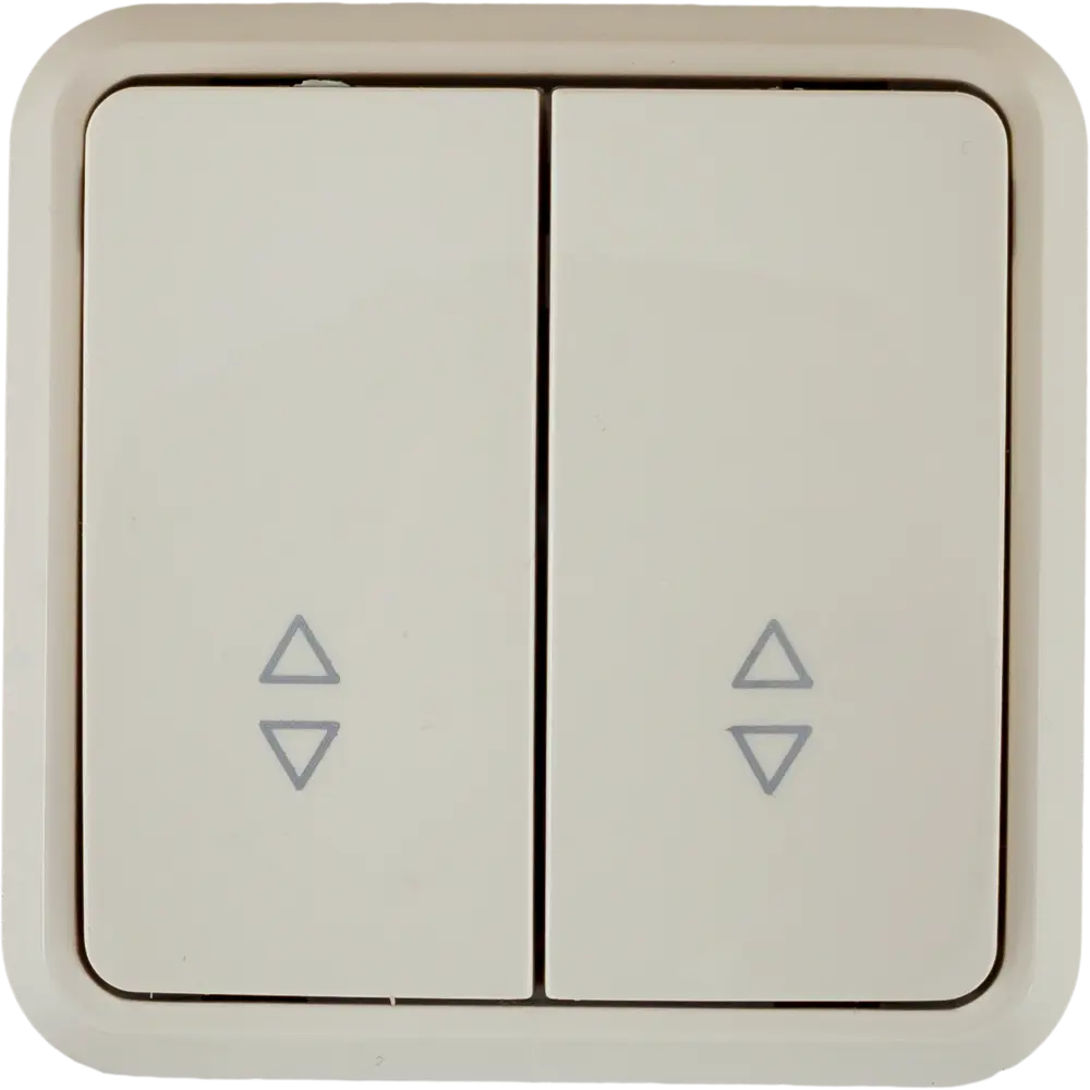 LEXMAN Двойной проходной выключатель накладной с двумя клавишами в бежевом глянцевом исполнении 81930582