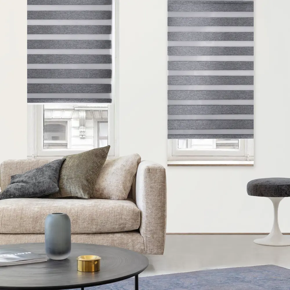 Рулонная штора MIAMOZA день-ночь серый блэкаут 100×160 см 82614522 Д/Н BLACKOUT STLM-0031742 - Вид №2