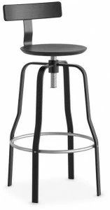 Lapalma Высокий табурет из стали и дерева со спинкой Giro 106s
