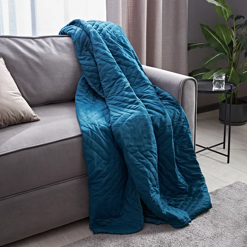 Покрывало Нью 200x240 см микрофибра цвет синий Ibiza 1 SEASONS STLM-2211683 - Вид №4