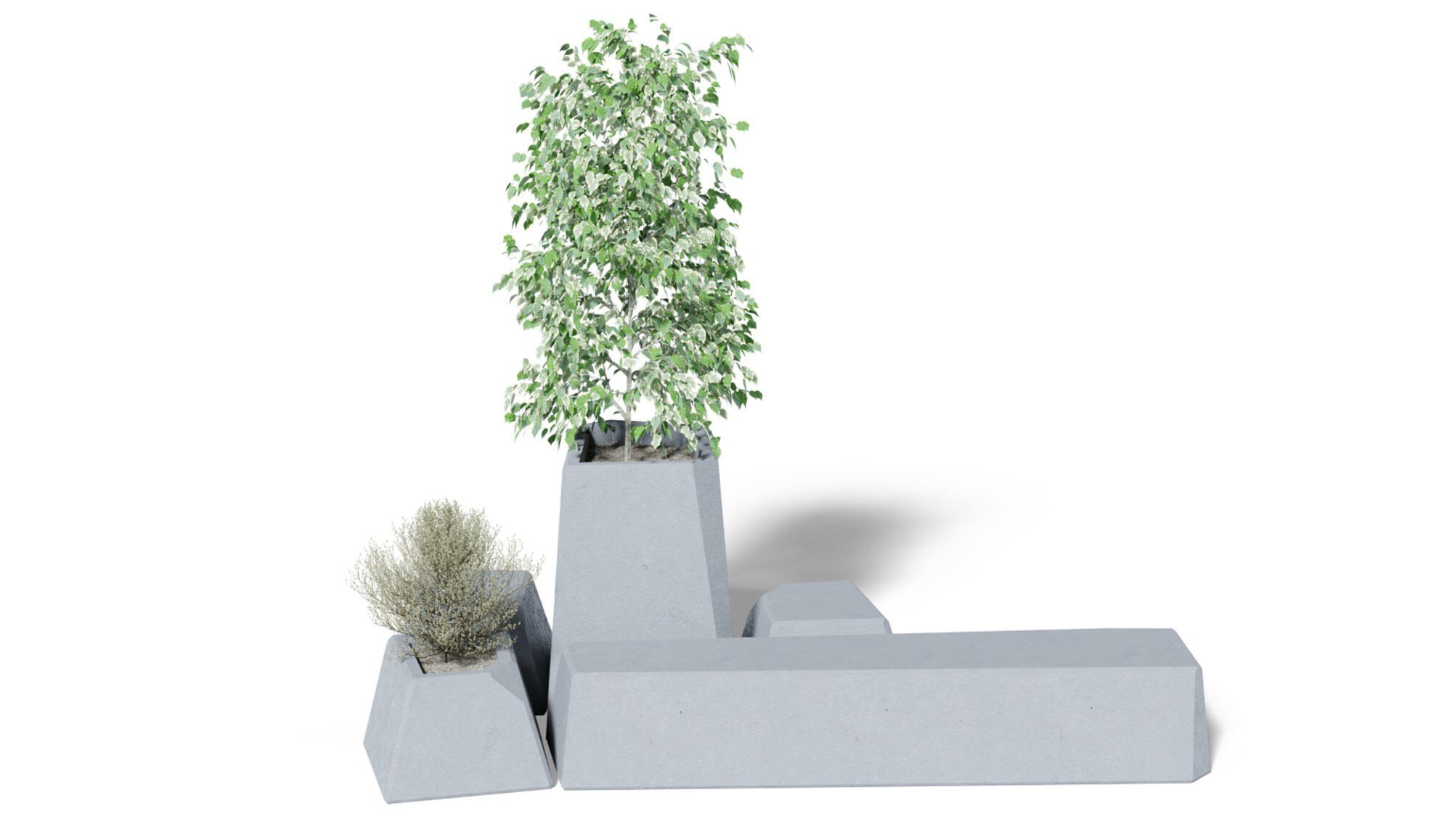 Бетонный низкий квадратный плантатор amop Cru ARCH-00102397 - Вид №1
