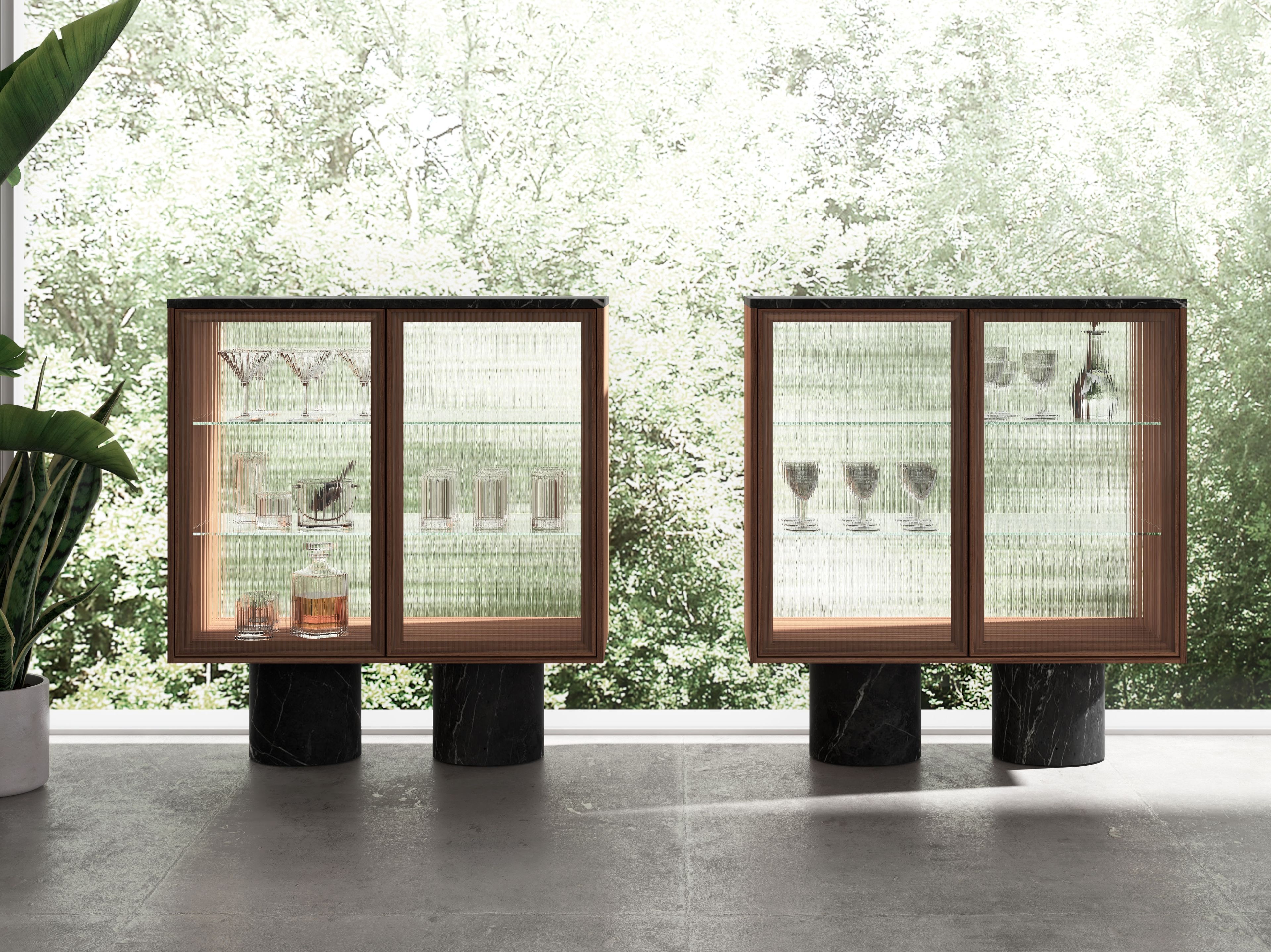 Деревянный и стеклянный шкаф с распашными дверцами Punt ARCH-00150238 - Вид №2