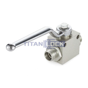 Гидравлический шаровой кран, DN 13 (1/2"), типа НР-НР M22X1.5, с креп. отв., сталь, TLHYDV1/2M TITAN LOCK