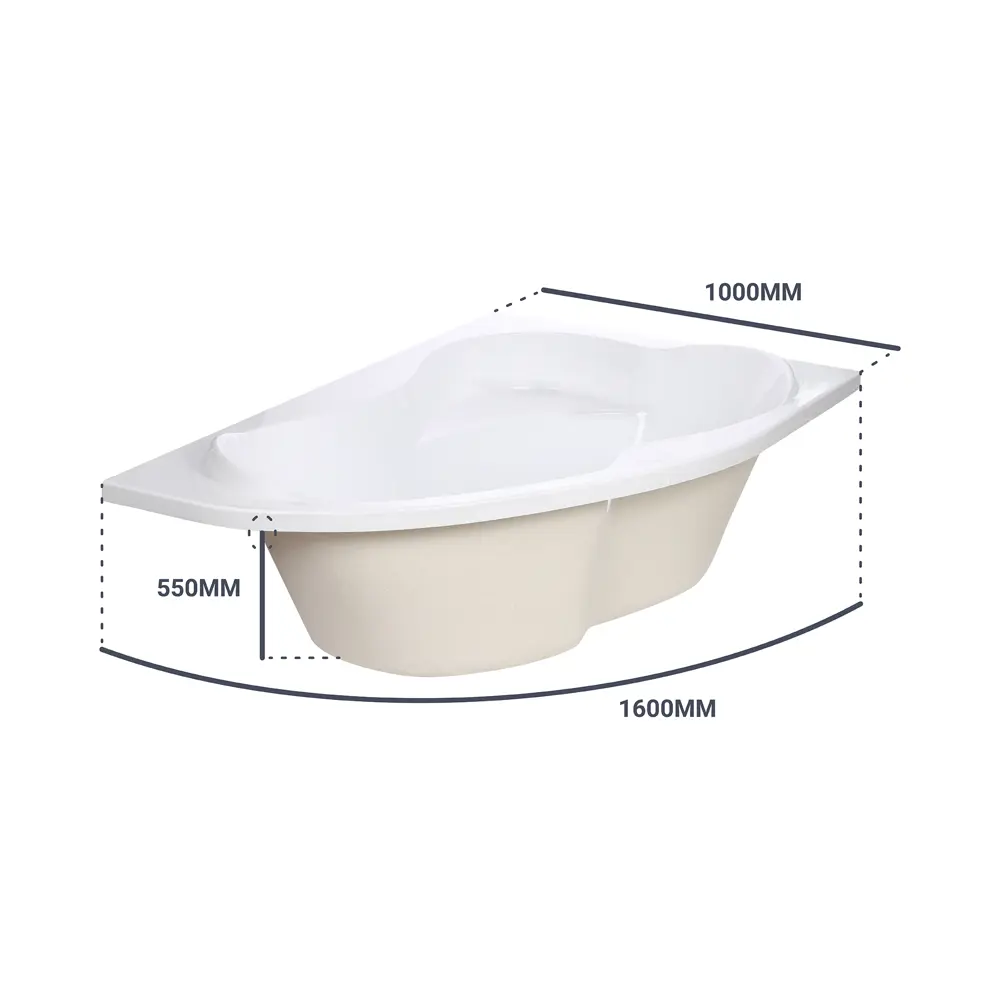 Ванна Sensea Глоу акриловая 160x100 см правая 81944582 STLM-2186515 - Вид №4