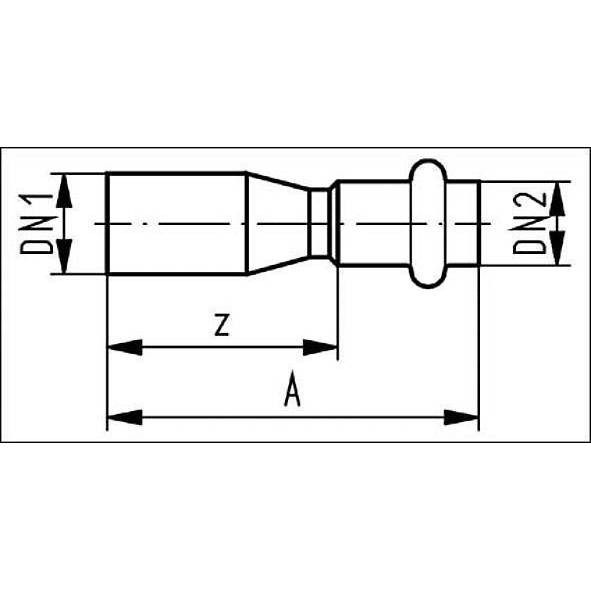 6182433528 SANHA 18243 пр.-фит. нерж., упл.фитон ниппель ВПр-НПр 35ax28 мм  - Вид №1
