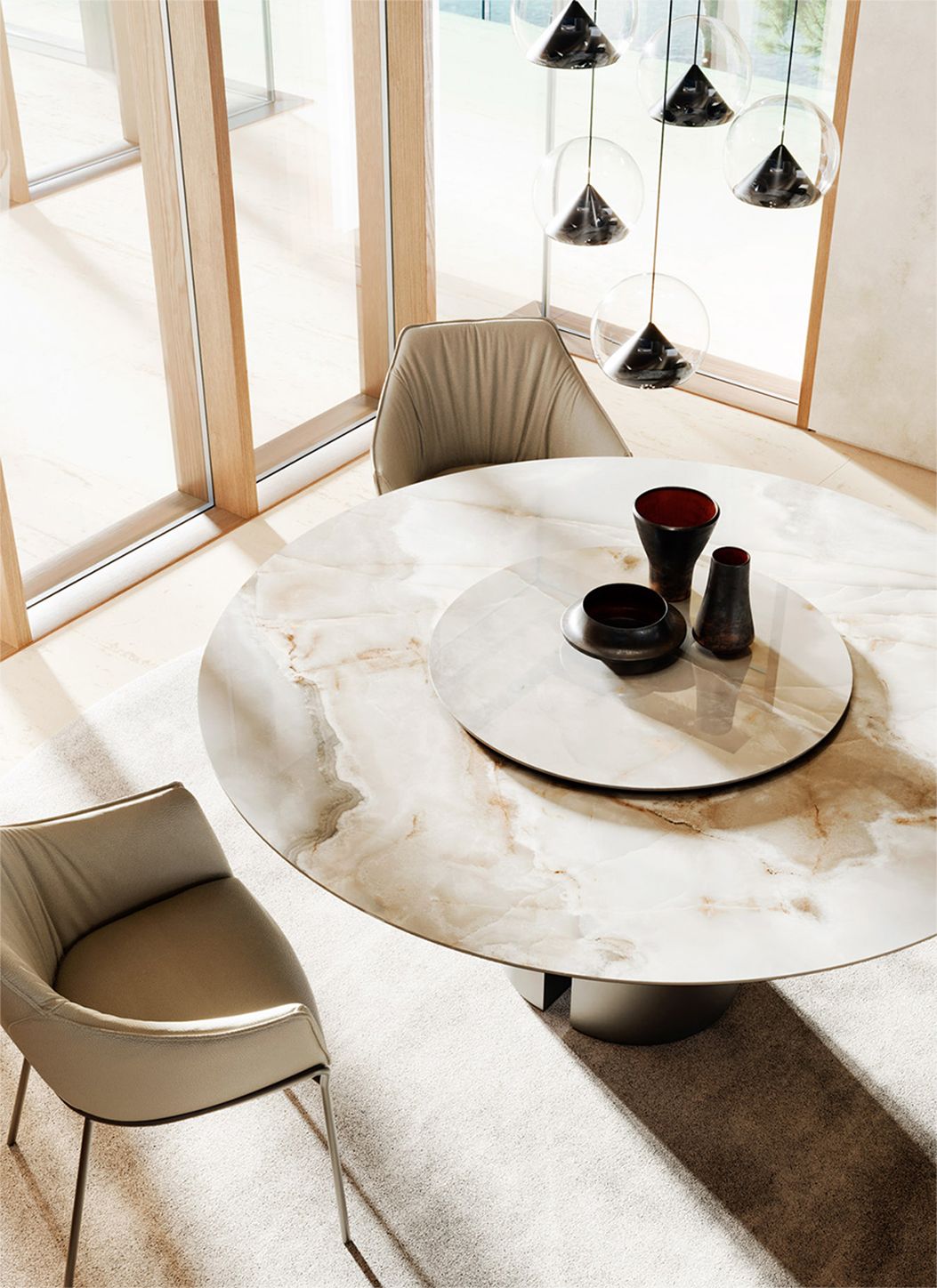 Круглый керамический стол с Lazy Susan EFORMA ARCH-00065765 - Вид №2