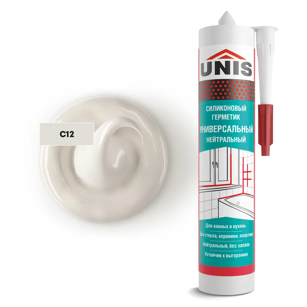 Герметик силиконовый Unis UN-80 серебро 300 мл Santreyd STLM-2123362 - Вид №1