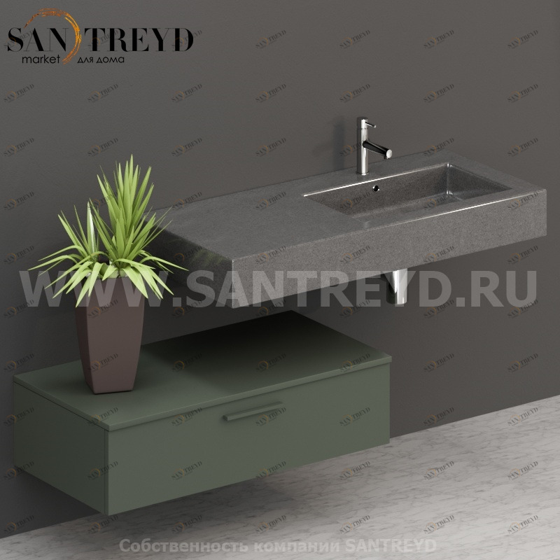 T10052FE2 Столешницы для использования в сочетании с тумбами и открытыми тумбами 100 см зеленая Globo ARREDO WOOD Италия Ceramica Globo
