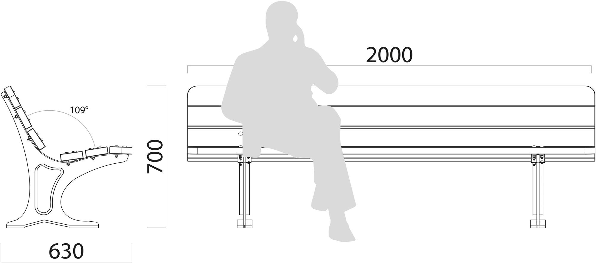 Lazzari Деревянная скамейка со спинкой Parigi sun-id-1476047 - Вид №2