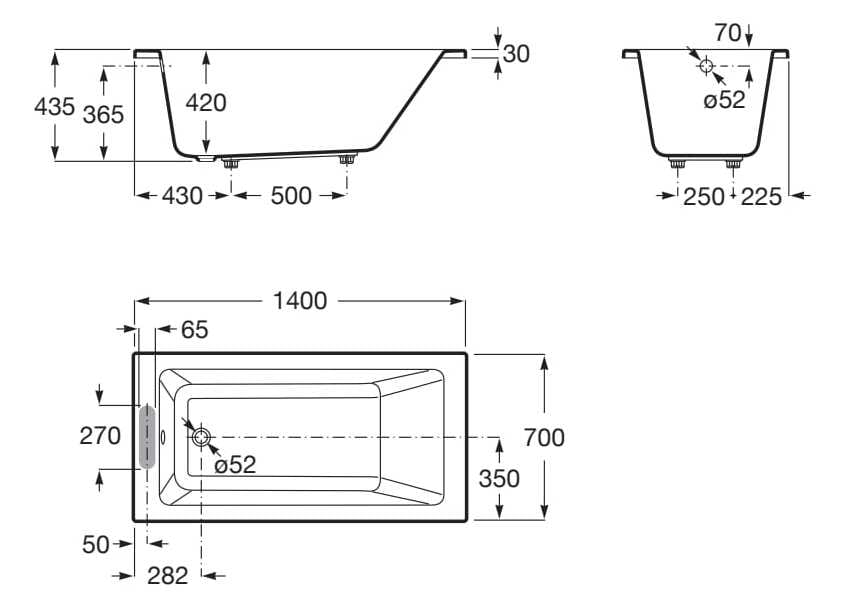 Утопленная акриловая прямоугольная ванна Roca VYTHOS 2485 / 2486 ARCH-00119064 - Вид №7