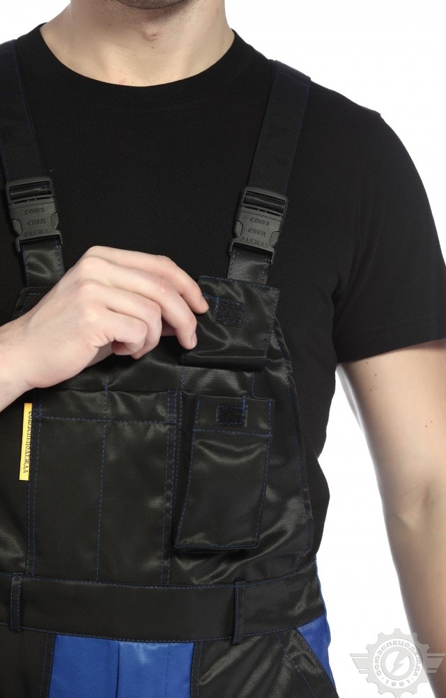 61643 Костюм "Мастер" василек-черный  Летняя спецодежда  размер 60-62/170-176  - Вид №6