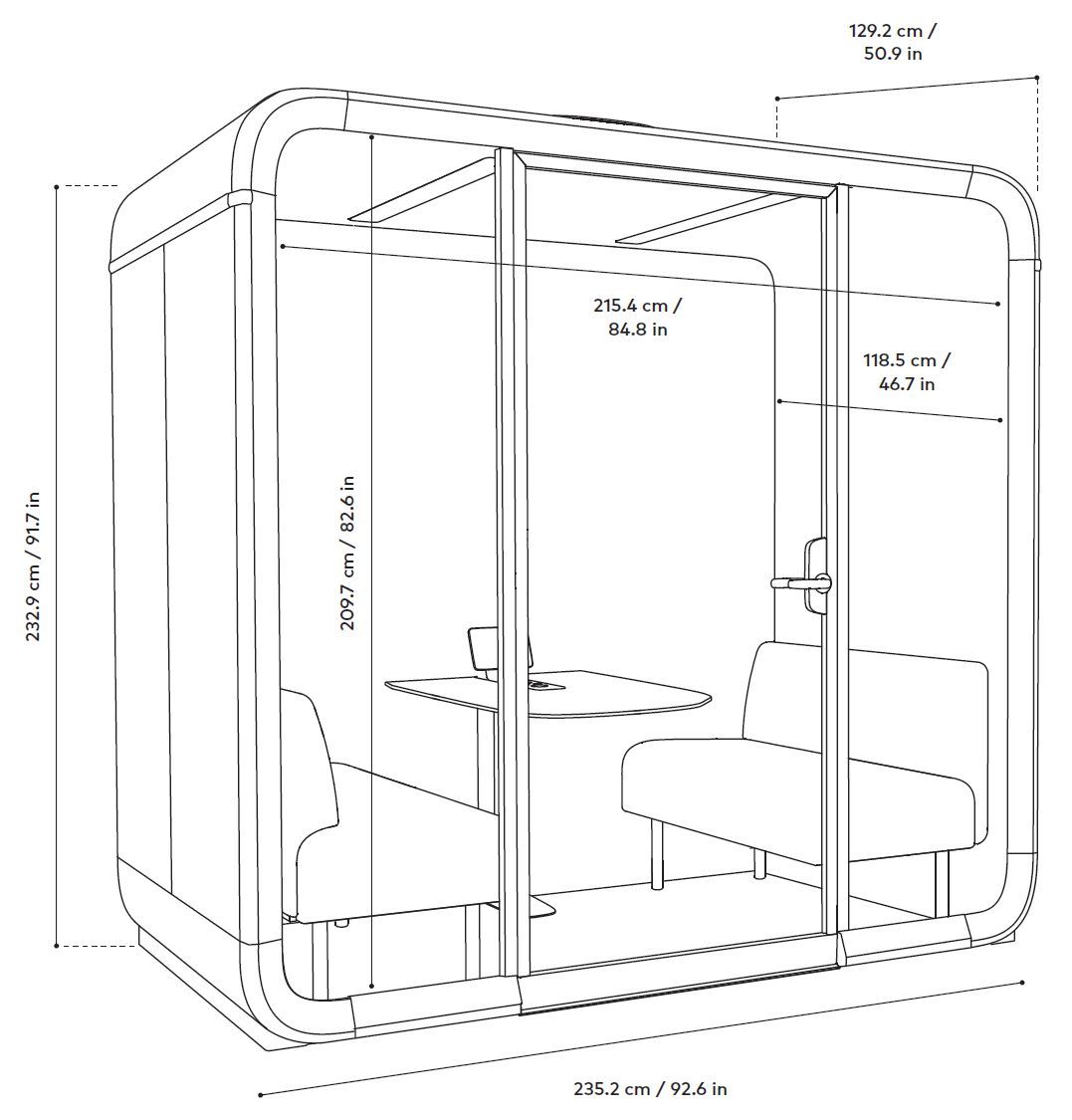 Акустическая офисная кабина со столом Framery FRAMERY FOUR™ ARCH-00123756 - Вид №2