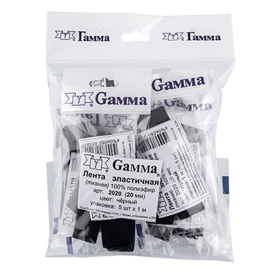 2020 Лента эластичная 20 мм ФАСОВКА 1 м белый Gamma 