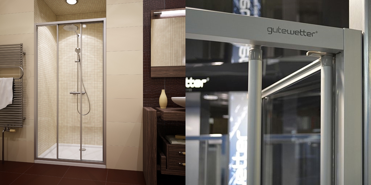 Душевые двери в нишу 90x190 GK-403 стекло прозрачное GUTEWETTER PRACTIC DOOR 90X190GK403 - Вид №1