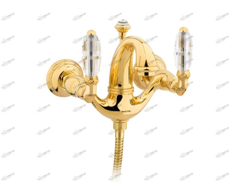 041618.B00.00 Душевой набор для ванны с кристаллами сваровски Золото 24К Mestre Austral