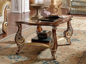 Barnini Oseo Квадратный журнальный столик из дерева и стекла Firenze Fz 77 • fz 77-l