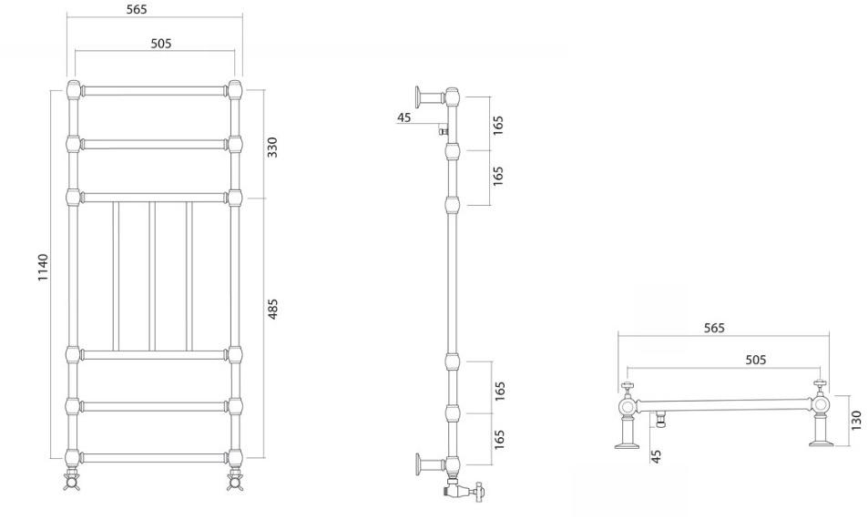 BLEU PROVENCE Настенный металлический полотенцесушитель Scaldasalviette Sspgr6cr - Вид №1