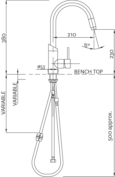 MMKHRPD Смеситель для раковины Minimalist Pull Down на гусиной шее Methven - Вид №1