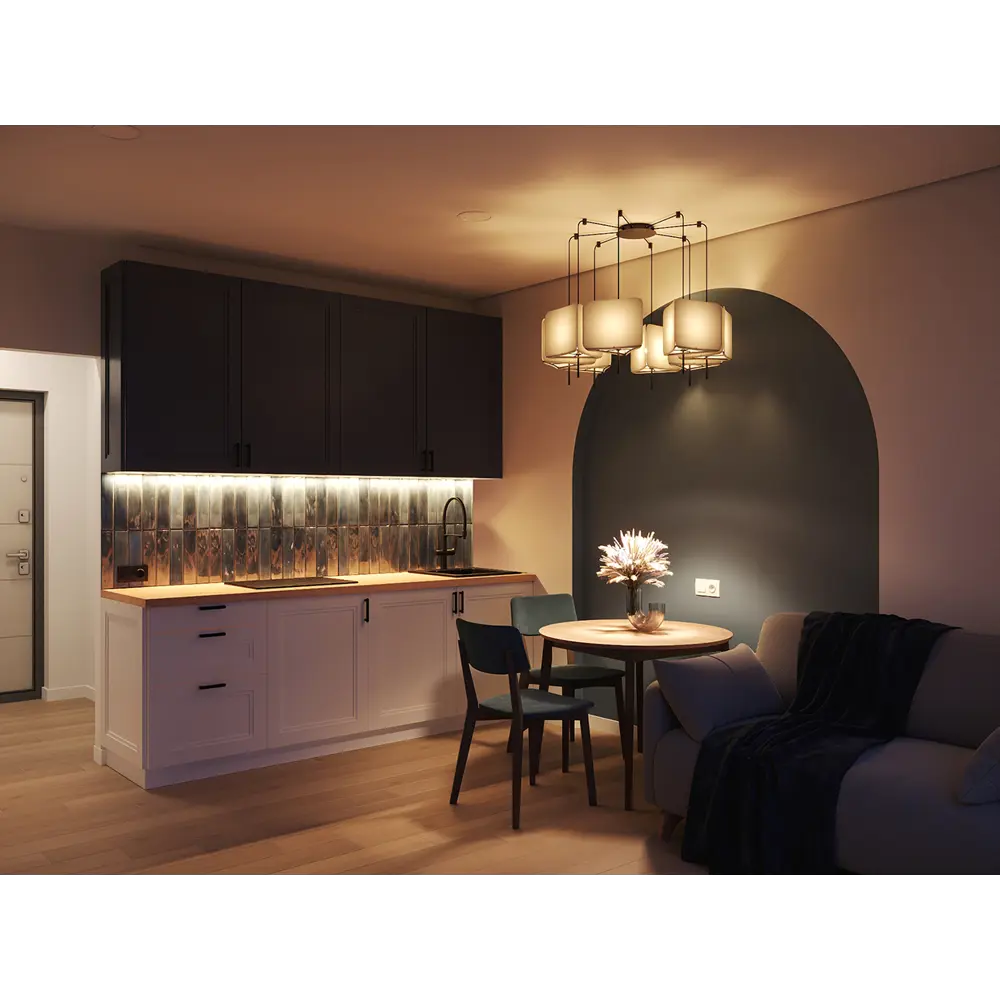 Фасад-витрина кухонного шкафа Котлас 40x77 см KONSENSA Стекло цвет синий STLM-2051745 - Вид №9