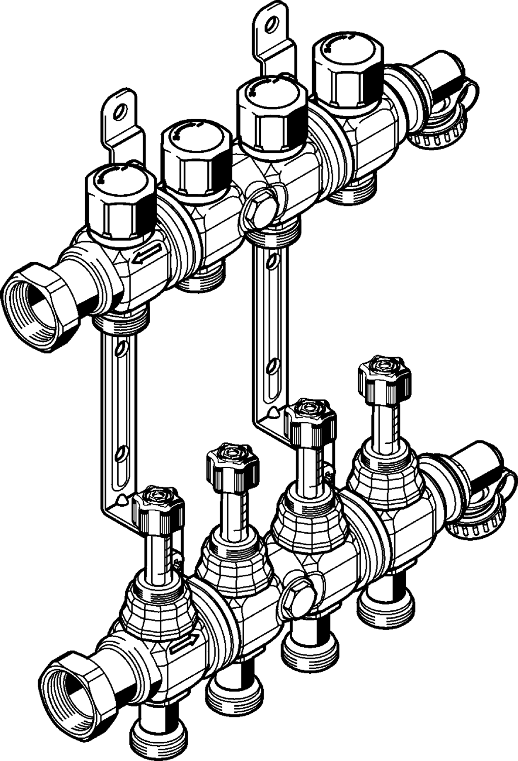 786 908 Модель 1010 Трубопроводные системы  Fonterra панельное отопление  Коллекторы  Коллекторы Santreyd  - Вид №1