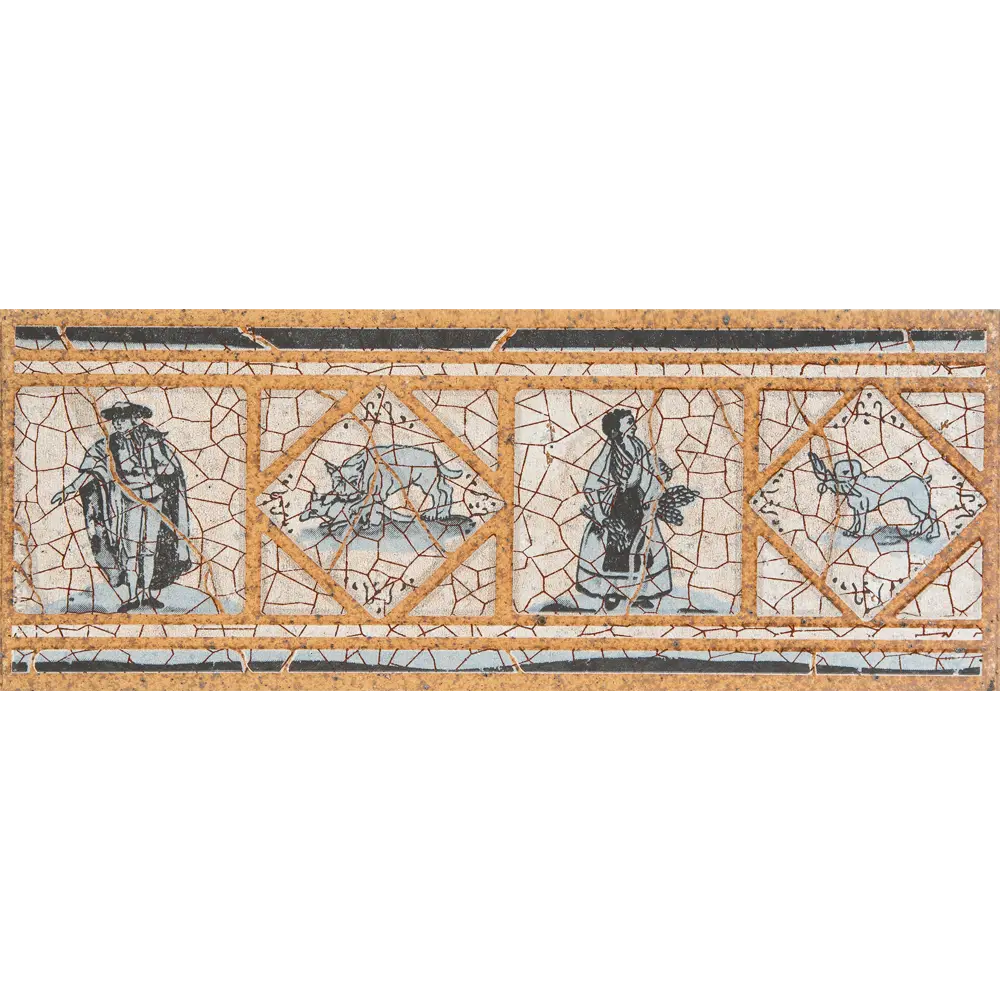Вставка-подступенник Gresan Natural Cadaques Azul 12x33 см с рисунком 1 шт Santreyd STLM-2048005