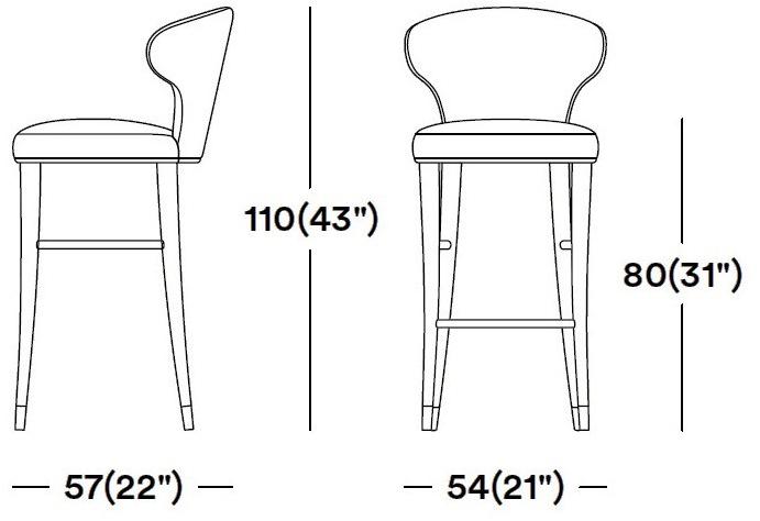 Tirolo Табурет из ткани со спинкой и подставкой для ног Camelia 051 sg - Вид №5