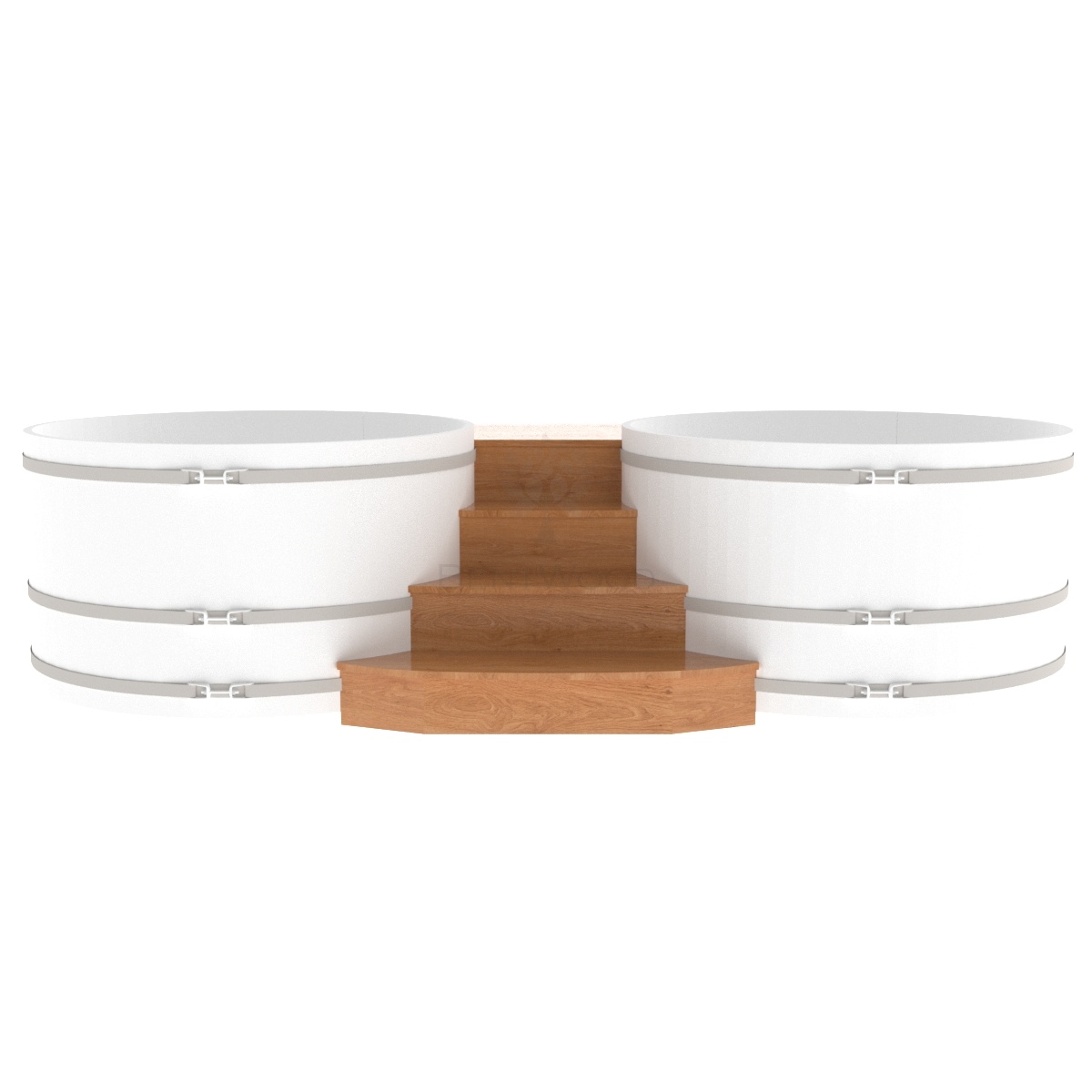 2105 Подиум на 2 купели D 1.8 дуб натуральный Alyarus  - Вид №1