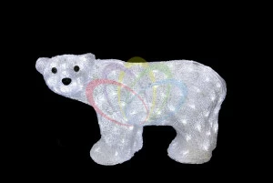 Светодиодная фигура "Мишка с красной ленточкой" 60 см SUPERNW СВЕТОВЫЕ ФИГУРЫ 217561 Белый