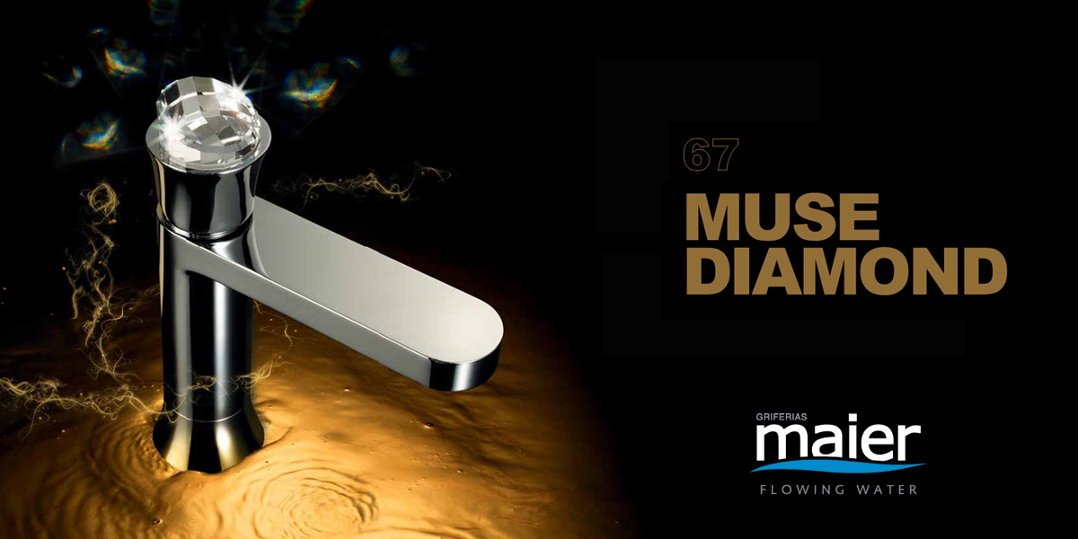 Однорычажный смеситель для раковины с клапаном клик-клак 67.004C MAIER MUSE DIAMOND 67004C - Вид №1