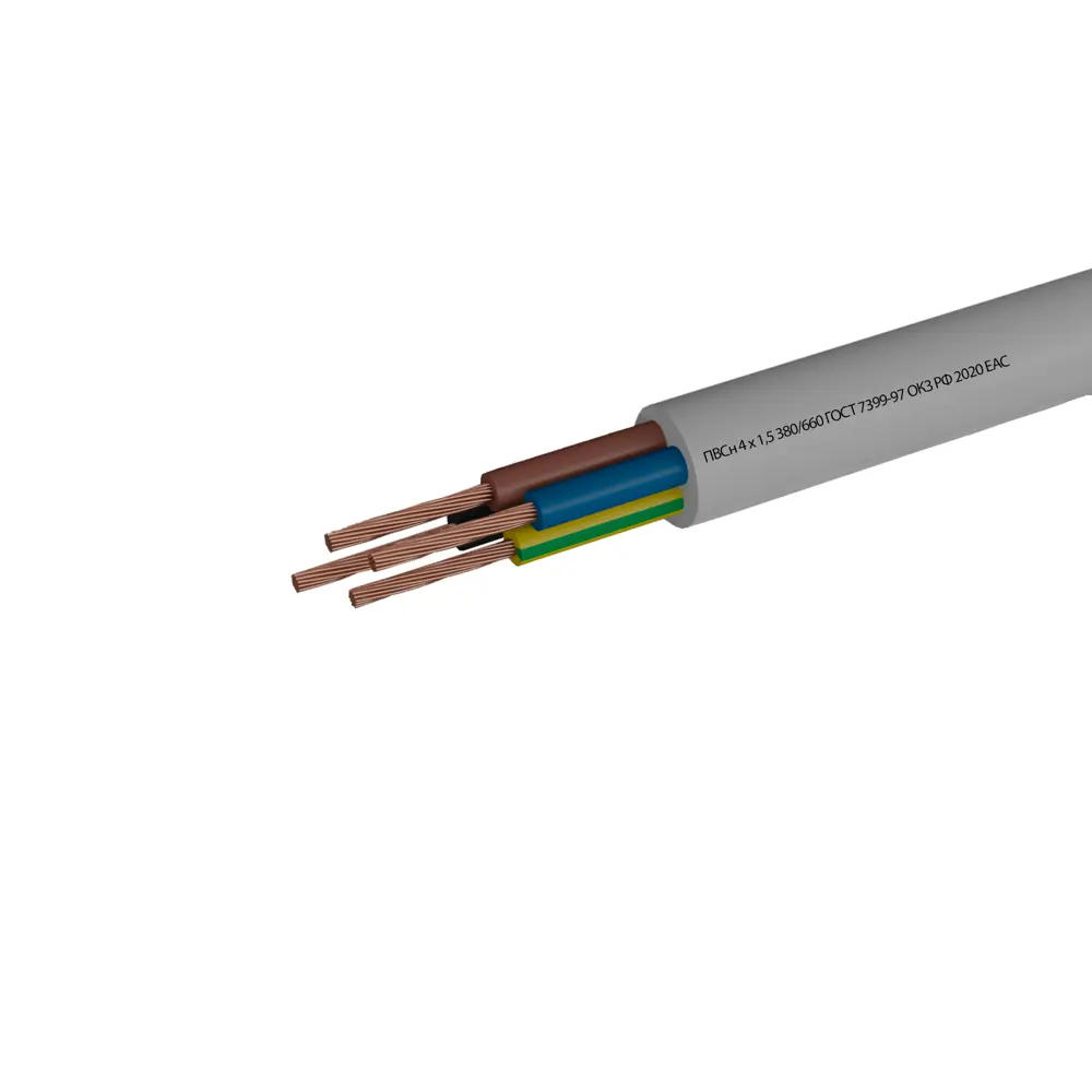 Провод Камит ПВС 4x1.5 50 м ГОСТ цвет белый 18840868 STLM-2001192 