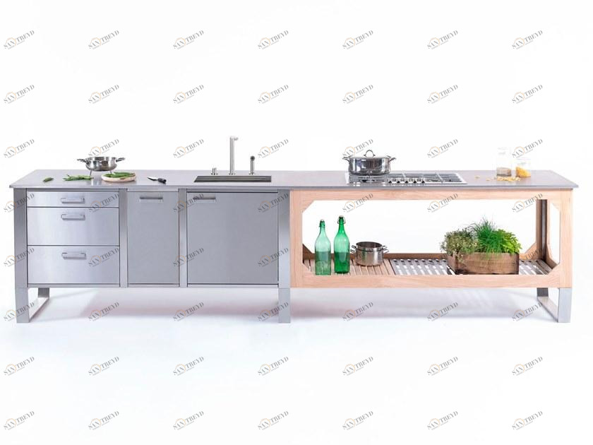 Lgtek Внутренняя и открытая кухня из стали и дерева Window sun-id-1424943