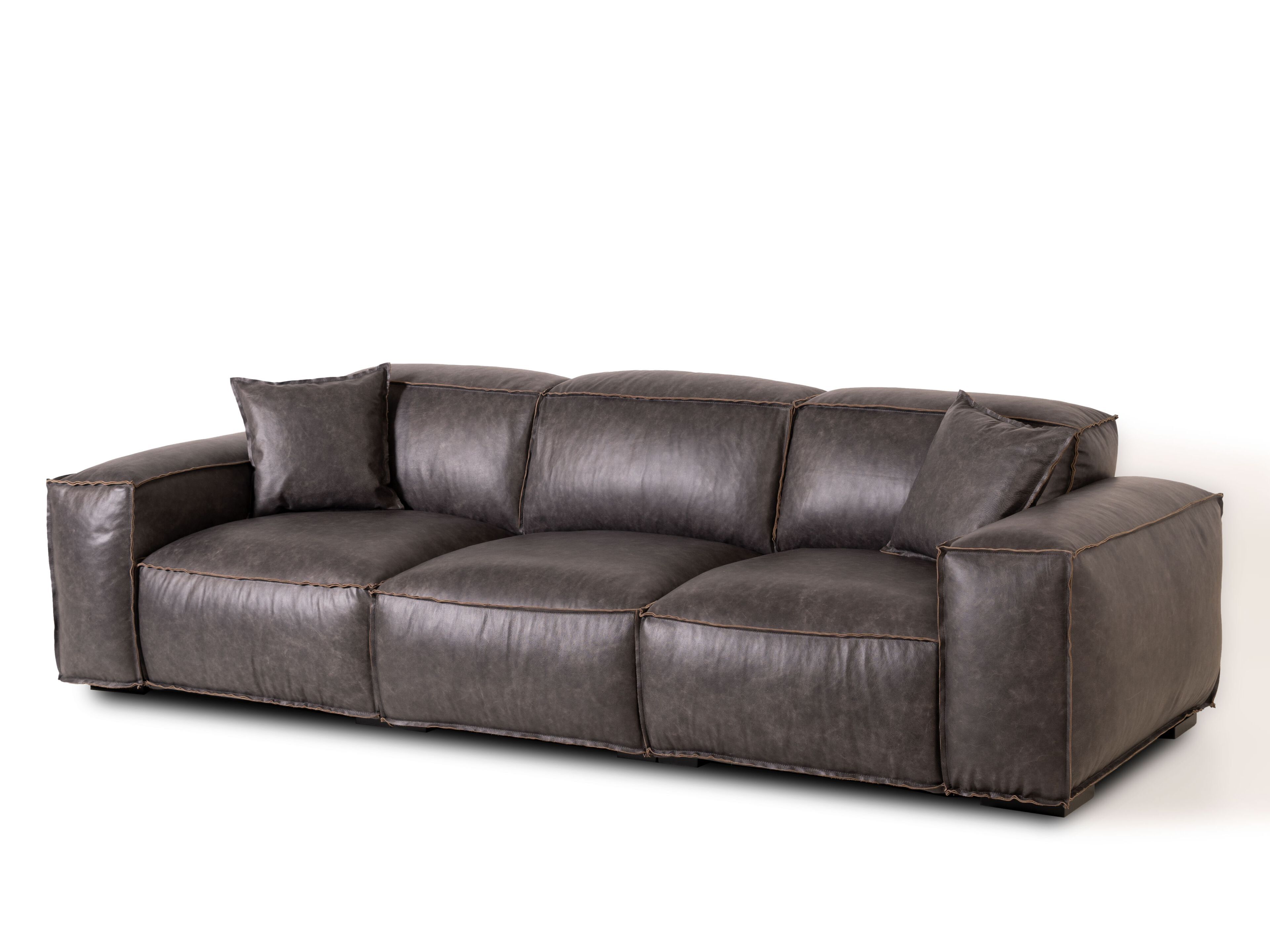 3-местный секционный диван из антикварной кожи Mantellassi 1926 Placido ARCH-00143163 - Вид №3