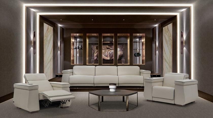 Tonino Lamborghini Casa Кожаное массажное кресло с подставкой для ног Loewe sun-id-1370638 - Вид №1