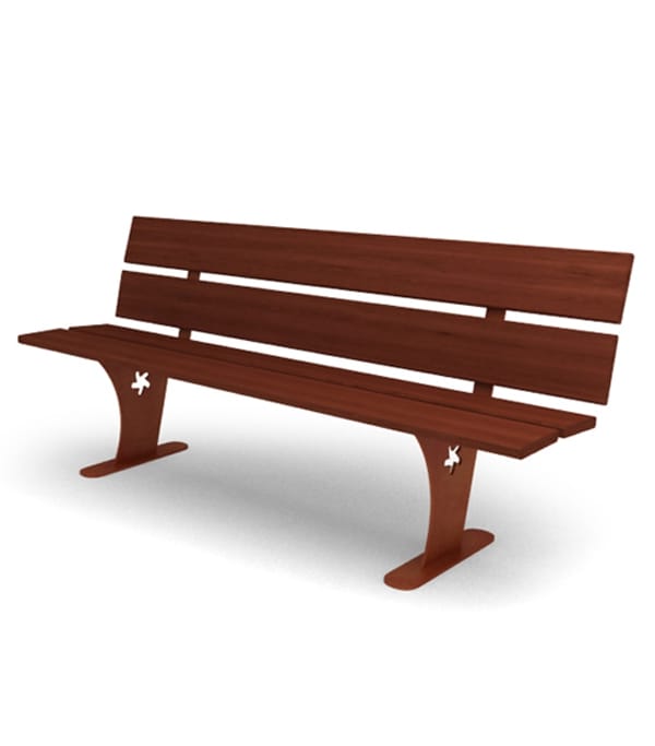 Оцинкованная стальная скамья со спинкой Viscio Urban Design OLANDESINA ARCH-00014532 - Вид №11